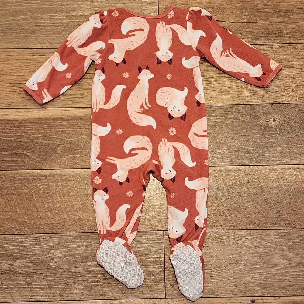 Carter's Brown and White Fox Footie One- Piece 18m - Picture 3 of 6